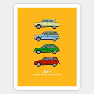 Ami 6 and Ami 8 classic car collection Magnet